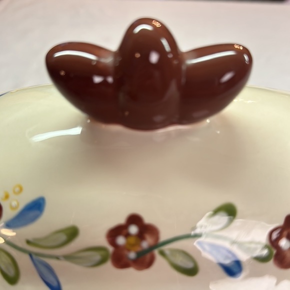 Biscotti Ceramic Cookie Jar Handmade for Nonni’s Floral Painted Ceramic w/Lid - Picture 13 of 15